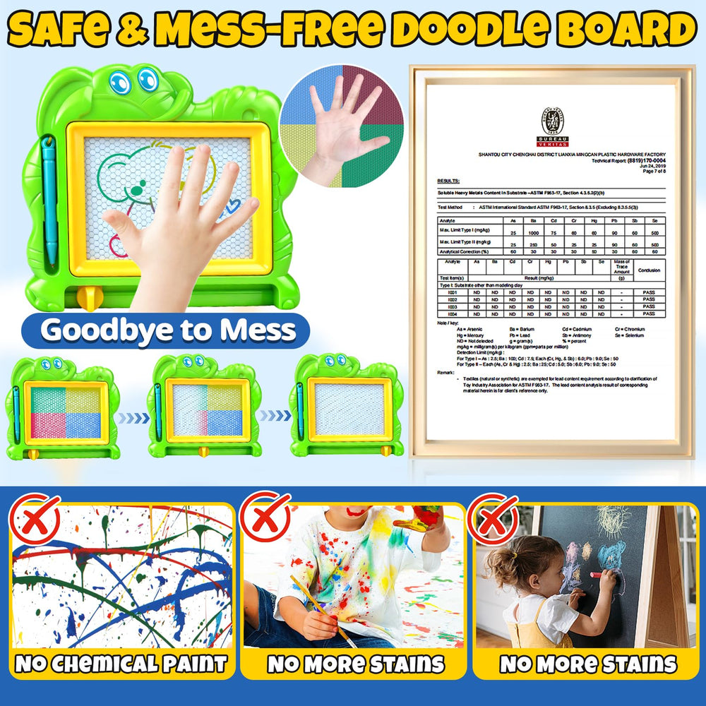 Hymaz erasable doodle board—swipe erase for endless fun.