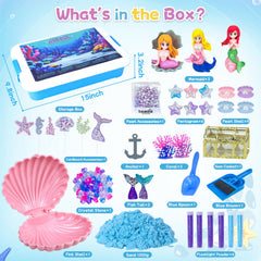 Hymaz Mermaid Sand Art Kit with 2.2lbs magic sand for tactile creativity.