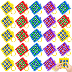 Hymaz valentines tac tac toe keychains in multicolor, perfect as party favors.