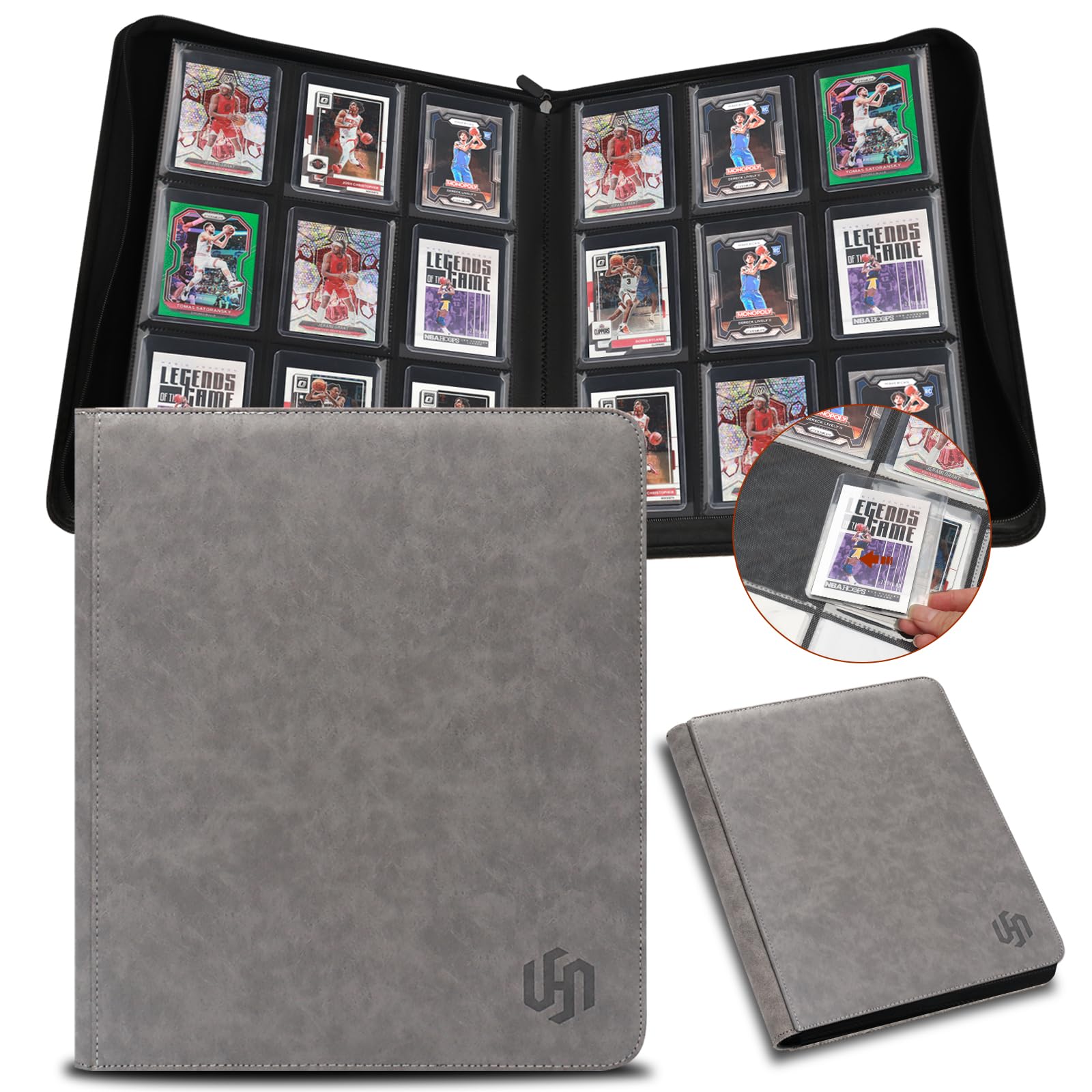 HYMENEX Toploader Binder with 9-pocket layout keeps cards organized.