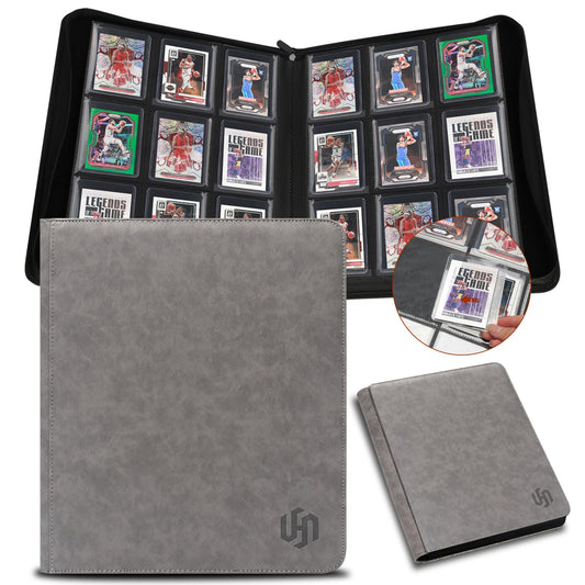 HYMENEX Toploader Binder with 9-pocket layout keeps cards organized.