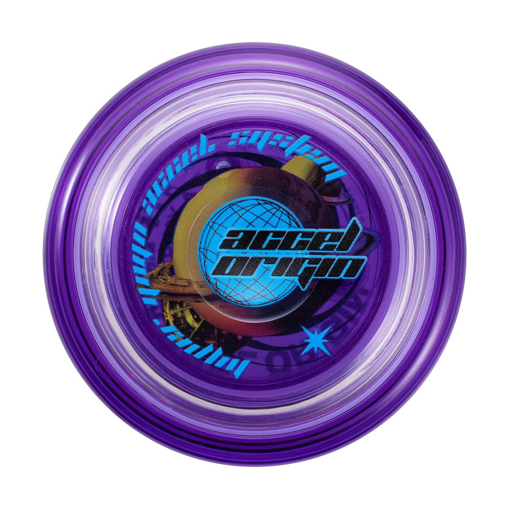 Hyper Yoyo Accel Origin accel-system graphic highlights high-speed spins for advanced tricks.