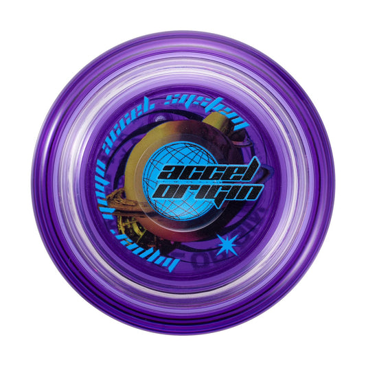Hyper Yoyo Accel Origin accel-system graphic highlights high-speed spins for advanced tricks.