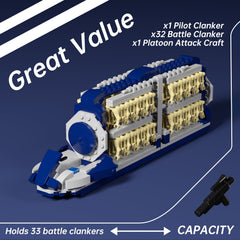 HyperBrick attack craft wheels and liftable racks enable dynamic play scenarios.