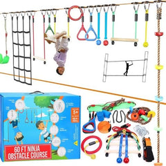 Hyponix Ninja obstacle 2x60ft slacklines for backyard play and balance.