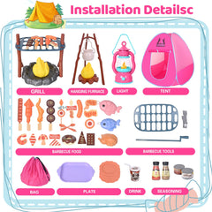hyrenee kids camping set lantern highlight for realistic ambiance during playtime