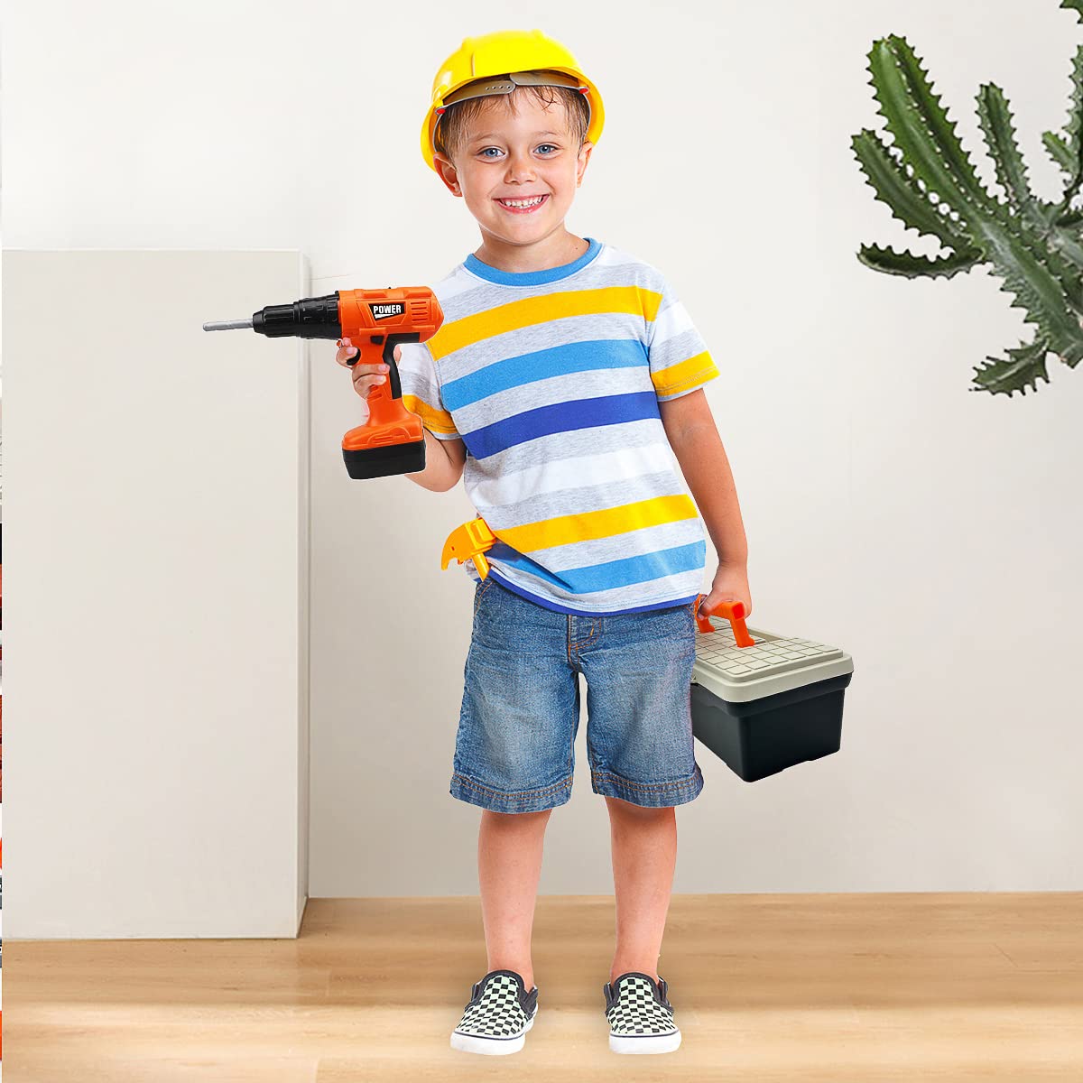 HYRENEE Kids Tool Set features sound effects to enhance pretend play experiences