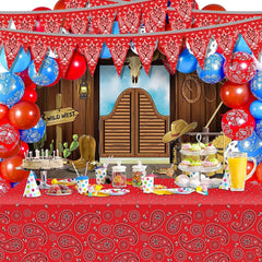 Hysilla Western banner packaging offers reusable, storage-friendly party decor.