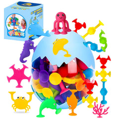 HYSZXUS 27-piece suction geometry bath toys for creative tub play