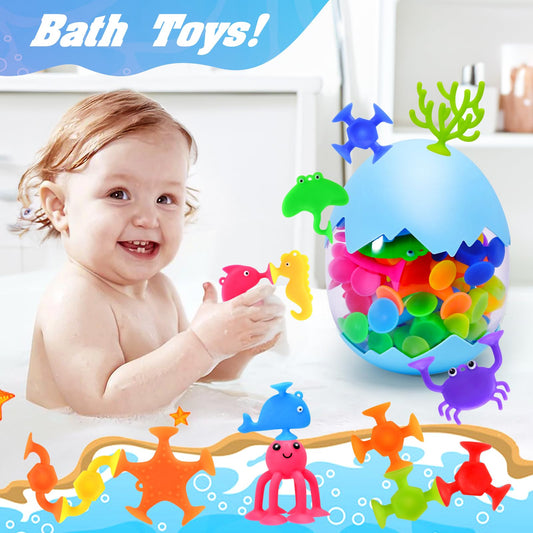 HYSZXUS suction sea animals bath toys for imaginative sensory exploration
