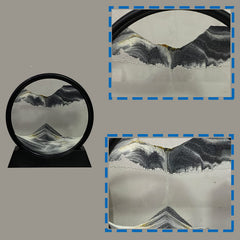HYUGF moving sand art picture round glass frame highlights vivid layers for elegant display.