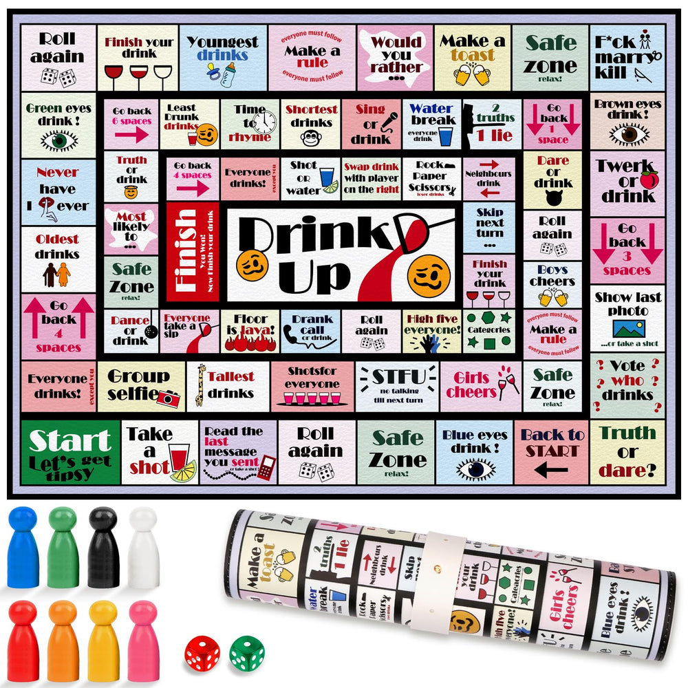 HYXFJITS drinking board game mat on table for casual social play