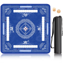 HYXFJITS Mahjong Mat blue top view showing a generous 32.4-inch playing area.