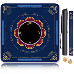 HYXFJITS Mahjong Mat on table for stable, spacious play.