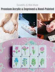 HYZYey acrylic Mahjong tiles offer clear engravings for easy reading