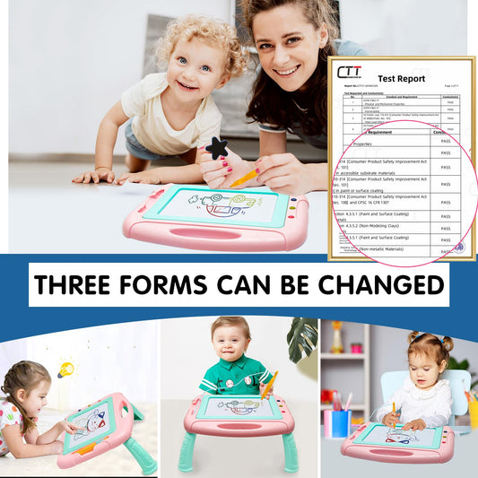 HZZILEY doodle board color zones show red blue green yellow for learning colors