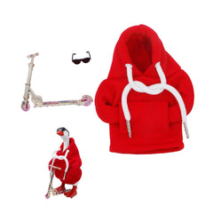 i-Beeboo 7-inch desktop goose red hoodie enhances desk decor with playful charm.