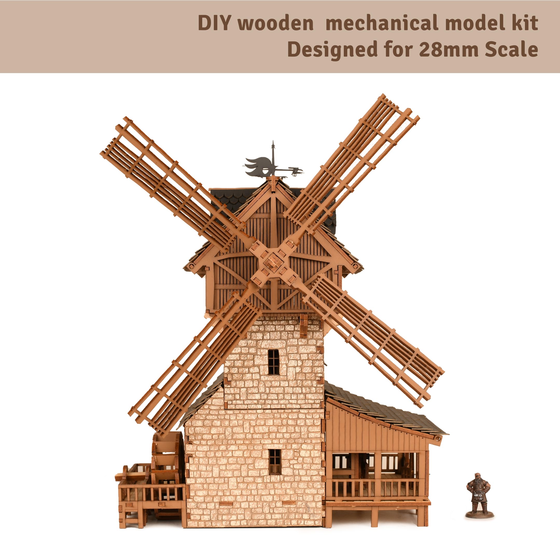 I BUILT IT wooden mill-hybrid waterwheel; precise gearing for engaging exploration.