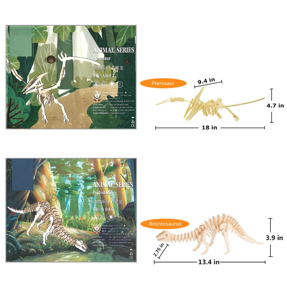 i-CHONY 3D dinosaur puzzle diplodocus: step-by-step assembly boosts spatial skills.