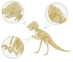 i-CHONY 3D dinosaur puzzle triceratops: durable wooden set for family fun.