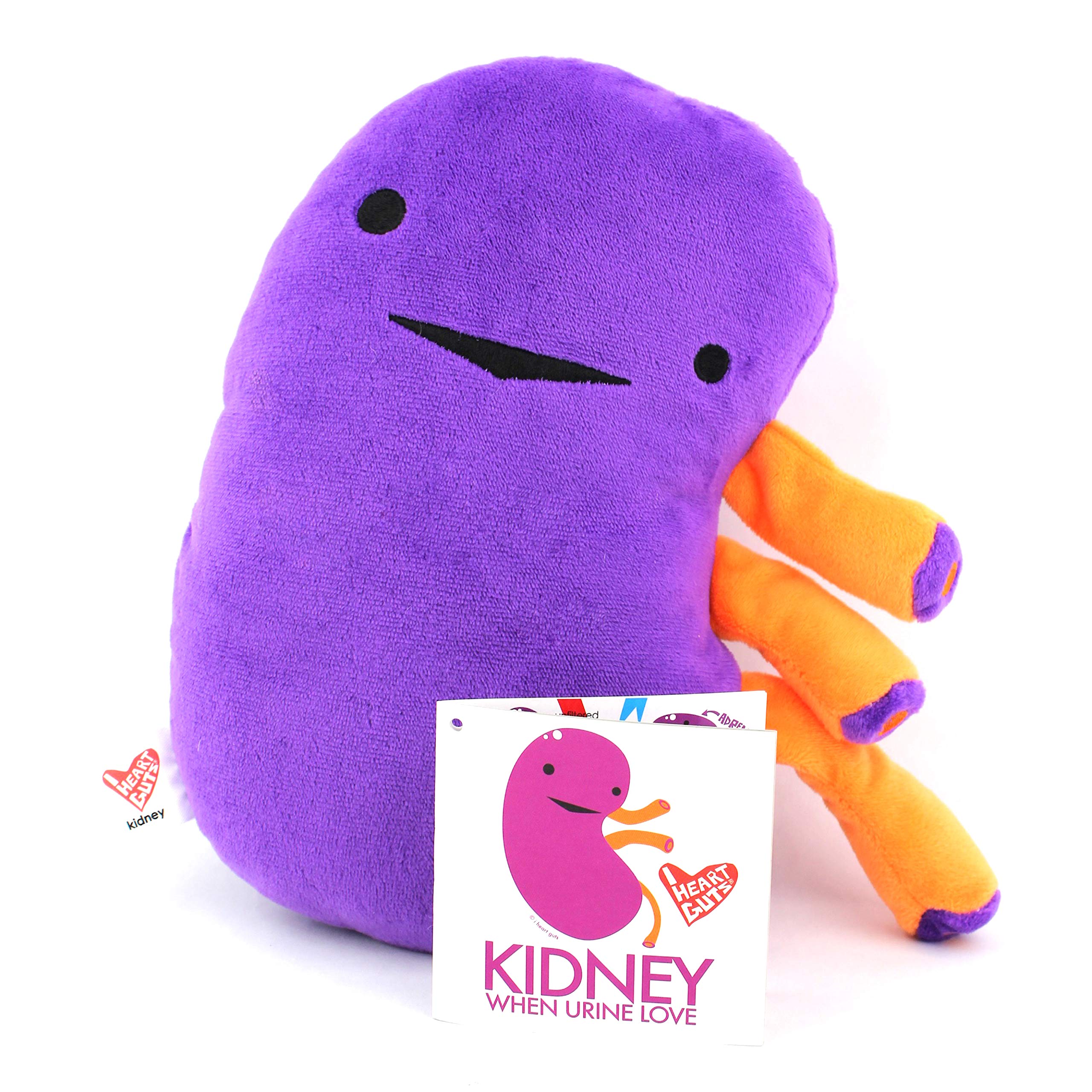 I Heart Guts kidney plush made in China, durable and safe.
