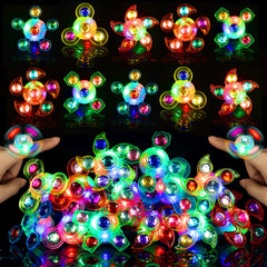 i7creoy 26-piece LED glow fidget rings bulk in vibrant colors for party favors and classroom use.