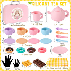 iAOVUEBY Silicone Tea Set cups for little hands, easy to grip during pretend tea time.