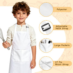 IAGBIBUI adjustable neck kids apron fits ages 6-13.