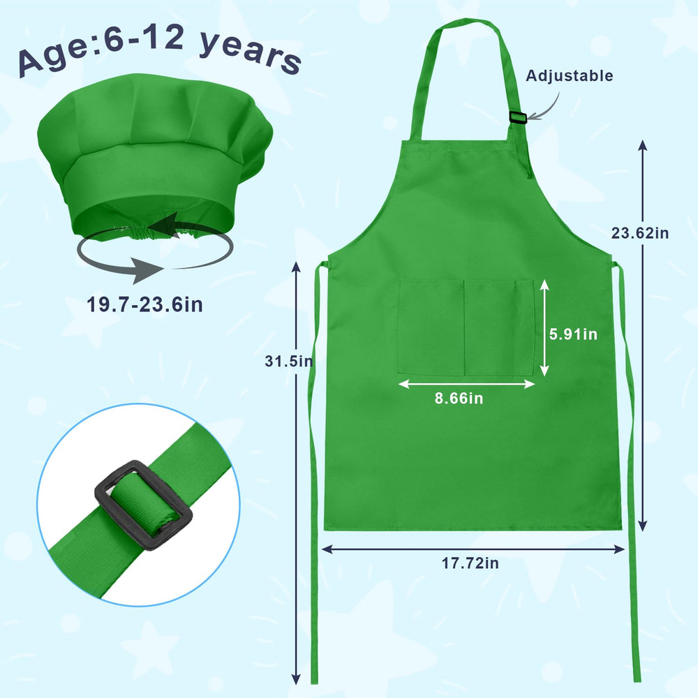 Bright color aprons and hats from IAGBIBUI for art and baking play