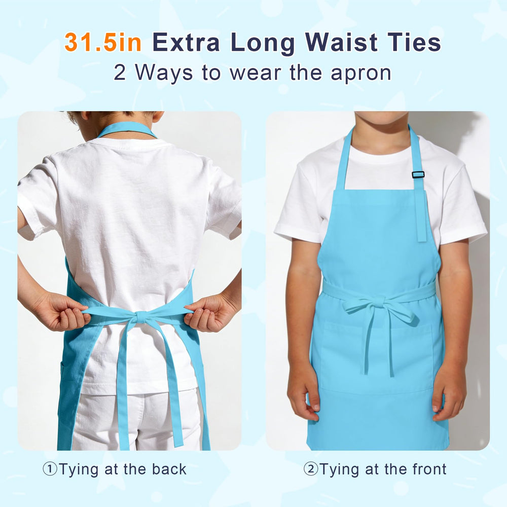 IAGBIBUI colorful aprons show a rainbow of options for every child.