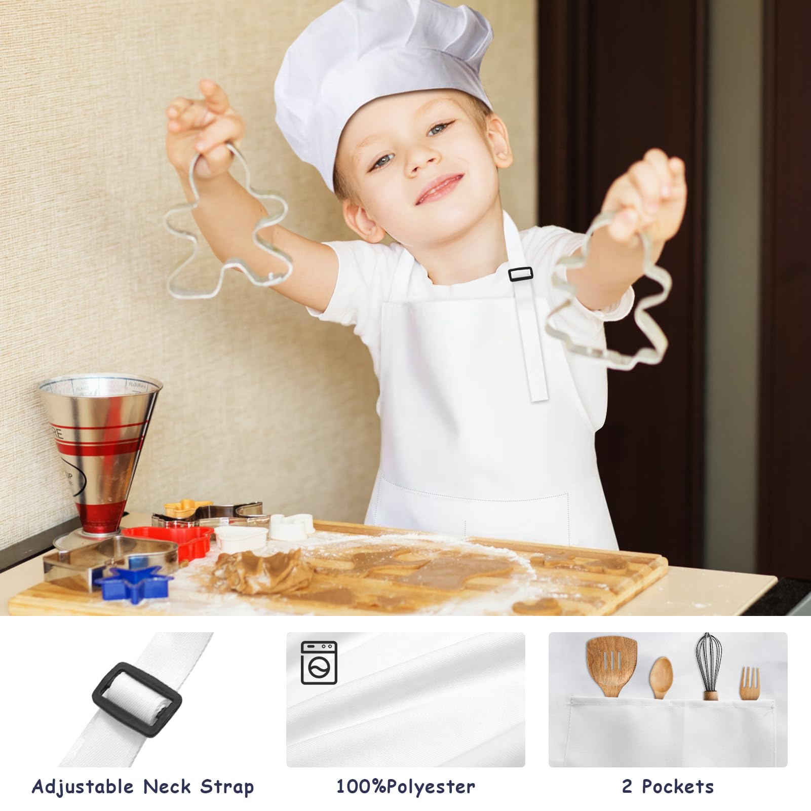IAGBIBUI kids apron with adjustable neck ties for versatile sizing