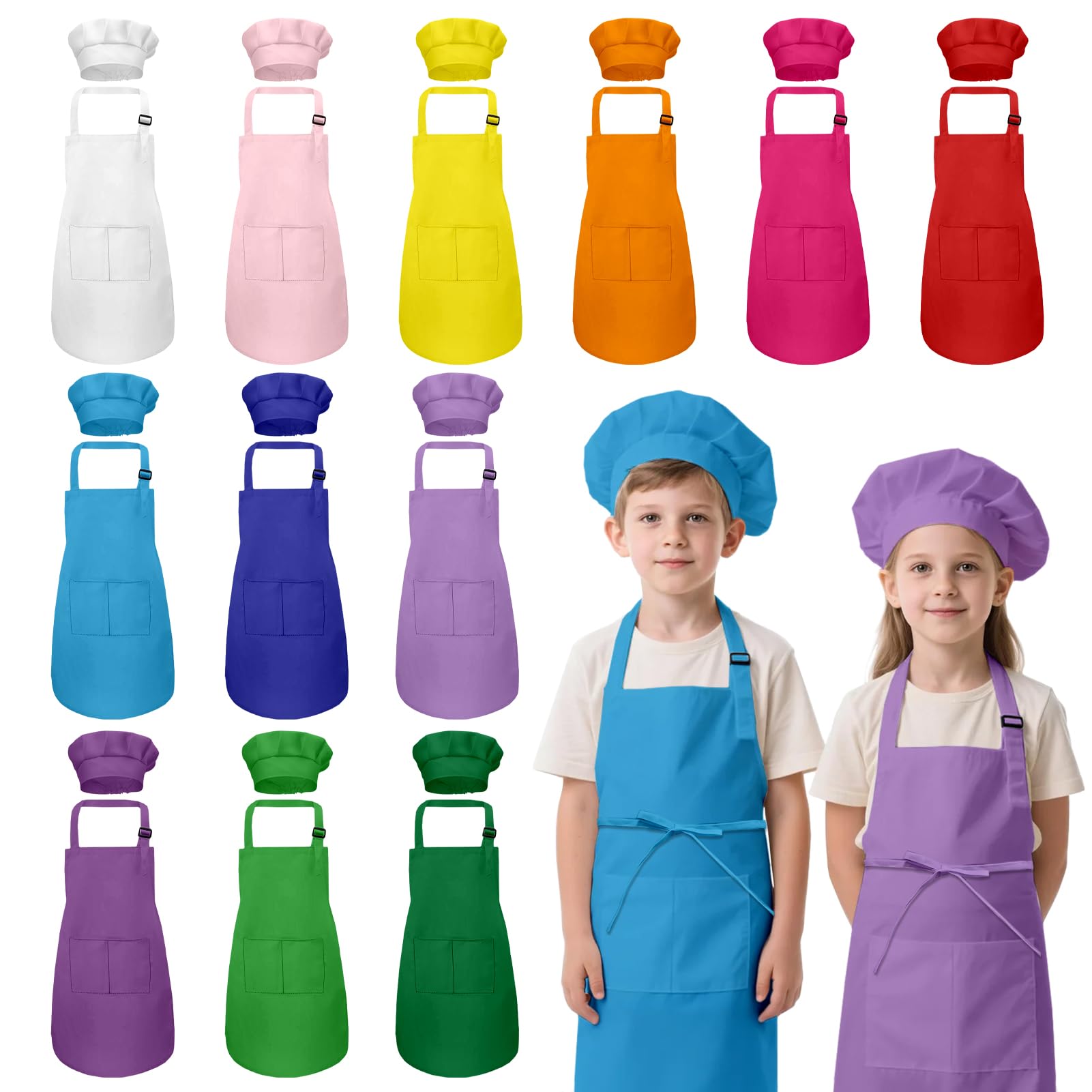 IAGBIBUI kids apron and chef hat set ready for cooking class and play