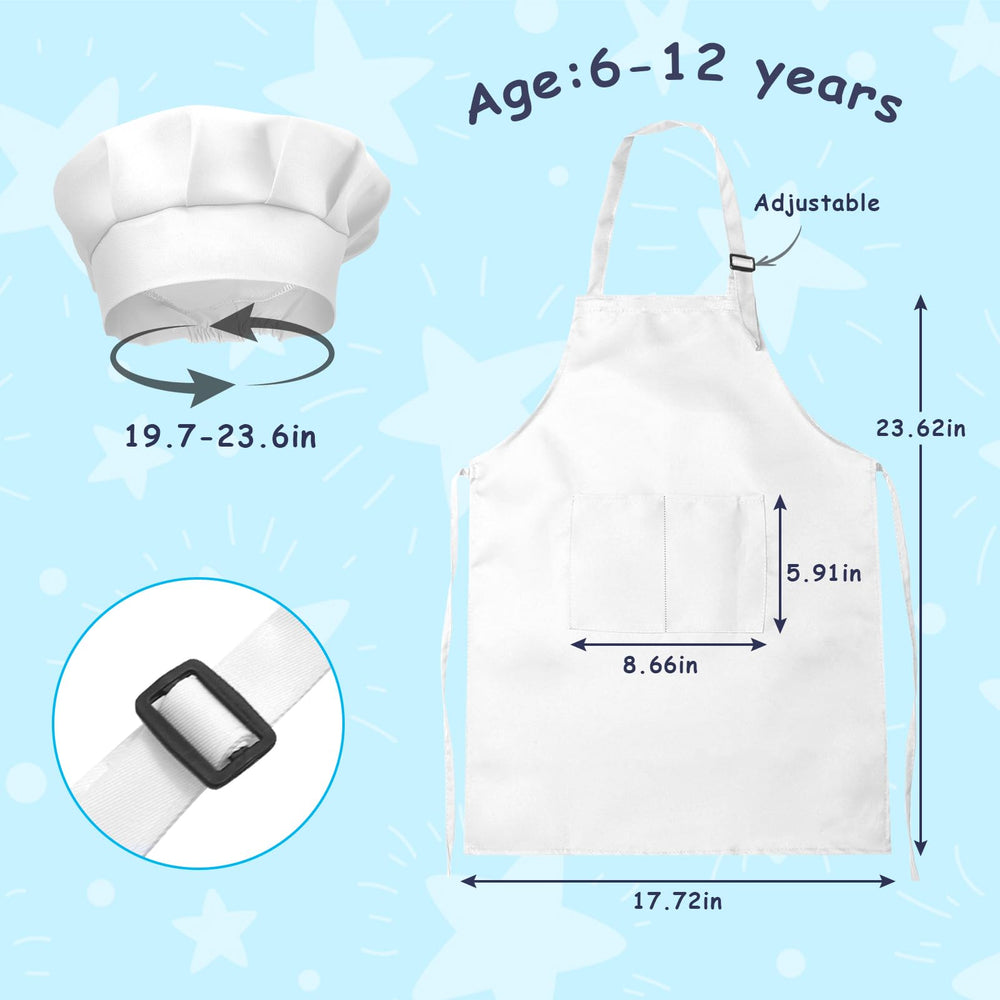 IAGBIBUI kids chef hat with elastic back fits growing heads comfortably