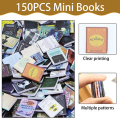 IAIHBBLY mini books on a desk setup for craft projects and display worthy accents