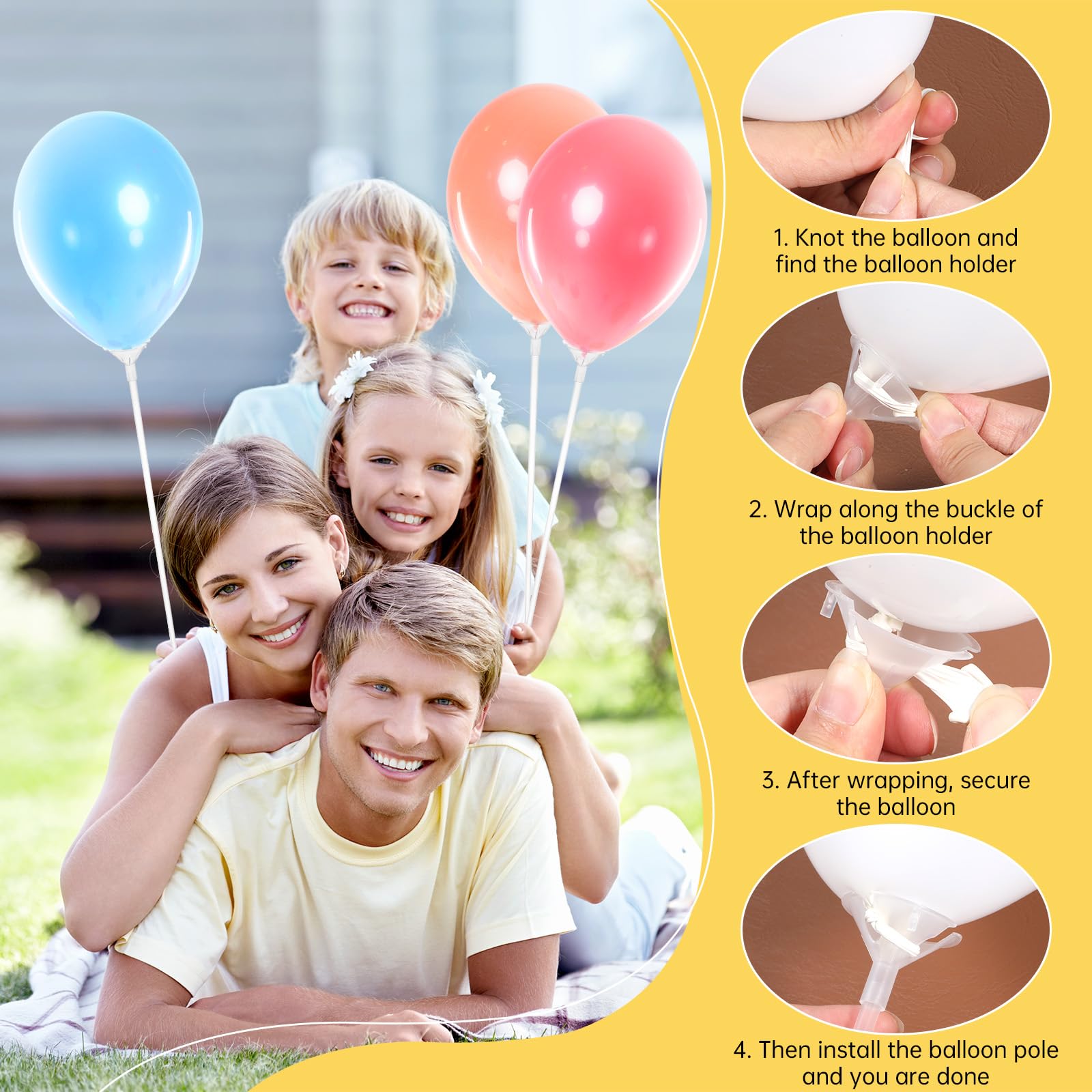 IANFAN balloon sticks compatible with latex and foil balloons for versatile event decor.