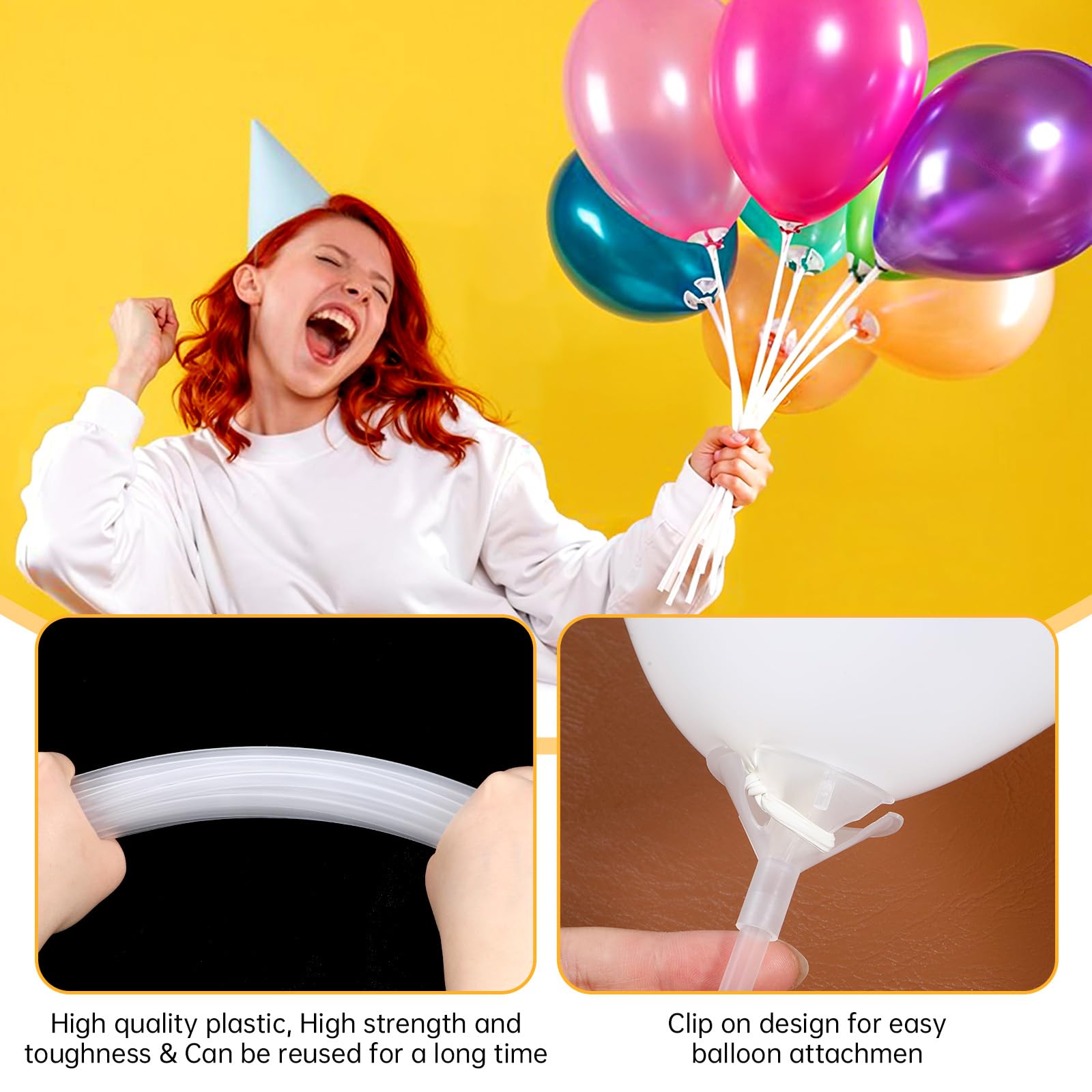 IANFAN sturdy plastic balloon sticks offer reliable support for long-lasting decor.
