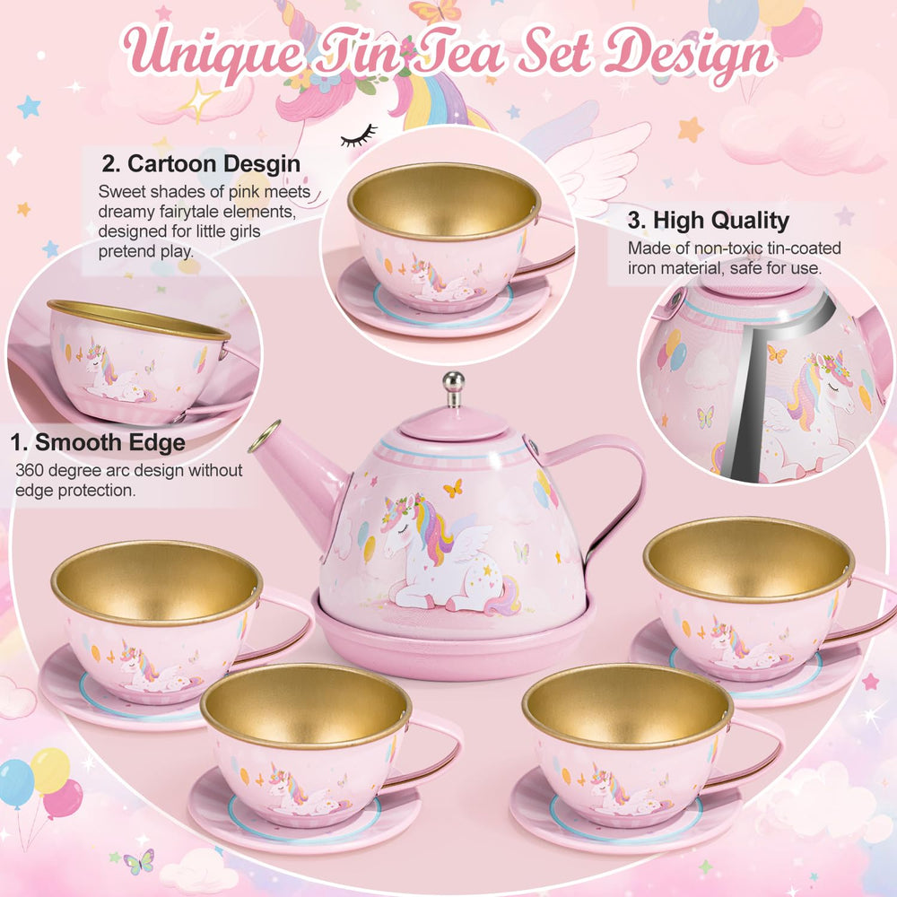 iAOVUEBY Tea Party Set carrying case for on-the-go play.