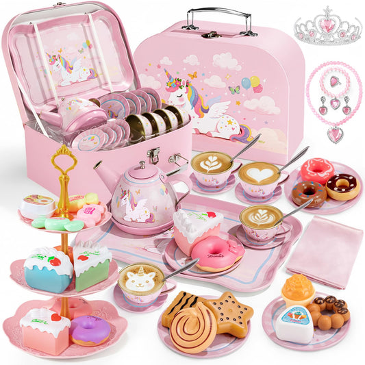 iAOVUEBY Tea Party Set teapot for imaginative play and kid-friendly tea time.