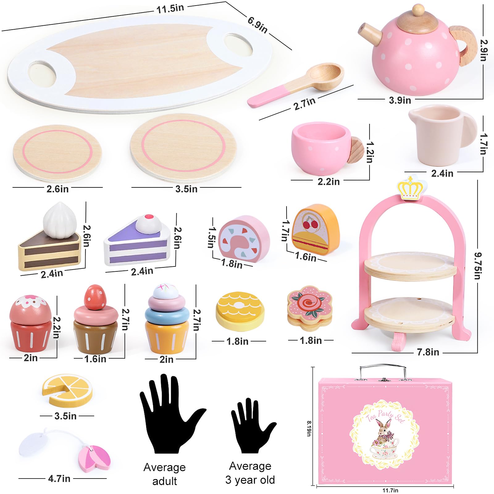 iaovueby wooden tea set carrying case for easy travel and cleanup