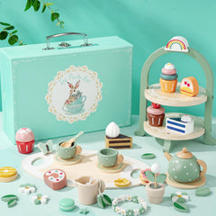 iaovueby wooden tea set serving tray for easy sharing