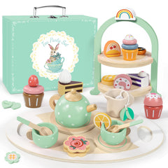 iaovueby wooden teapot for imaginative tea time play