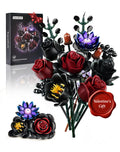 iATOM Black Burgundy Rose Bouquet centerpiece with dramatic color contrast.