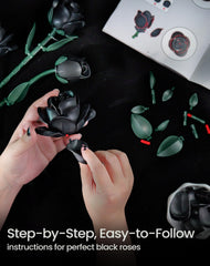 iATOM Black Rose Bouquet packaging includes clear instructions and odor-free parts.
