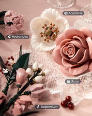 iATOM pink roses set display with adjustable stems for versatile vases