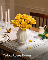 iATOM Yellow Rose Bouquet color-stable petals won’t fade