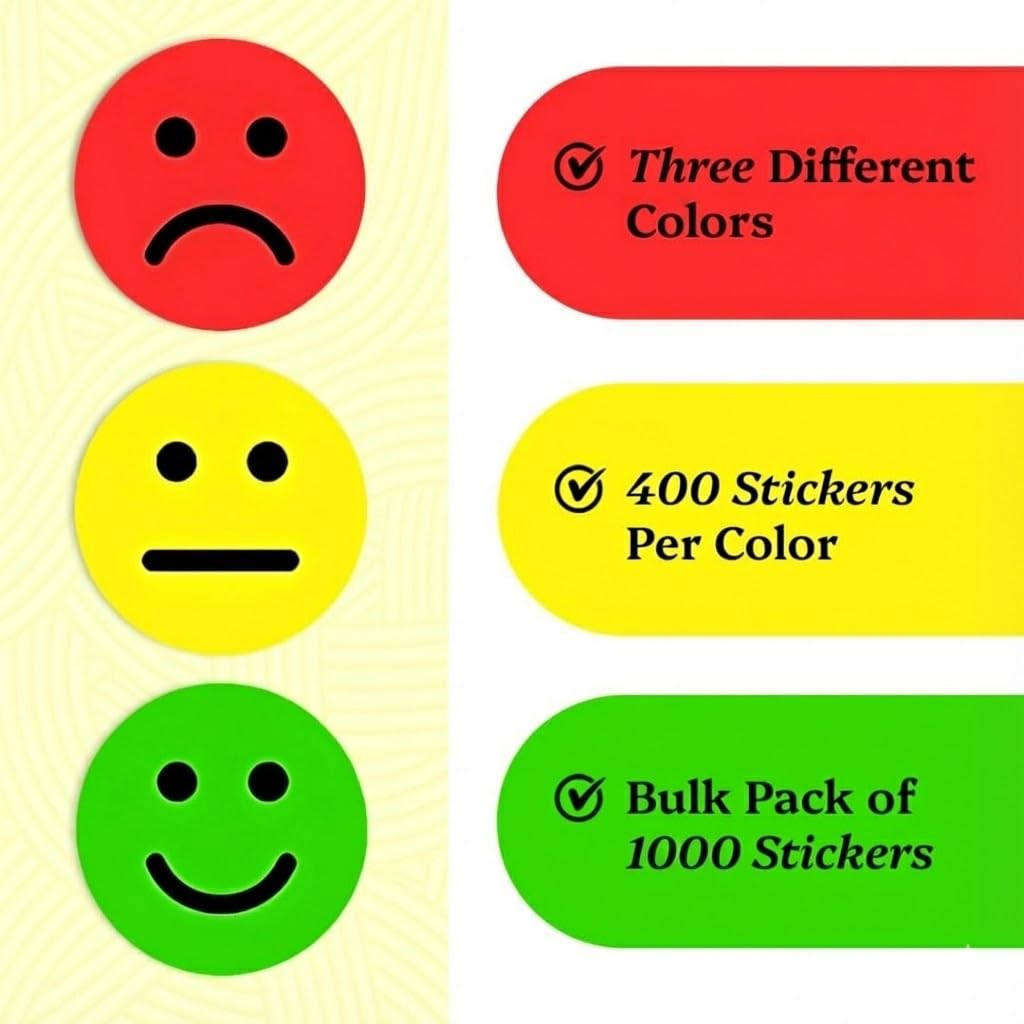 IBAKE happy face sticker 1in ideal for reward charts and student journals.
