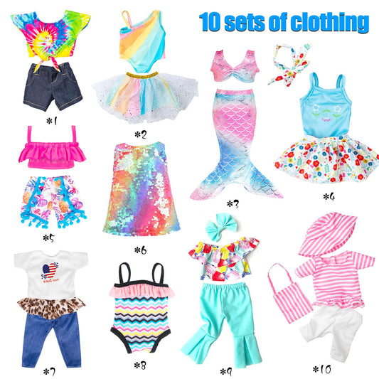 iBayda doll bikini set for sunny pretend play and beach-inspired outfits.
