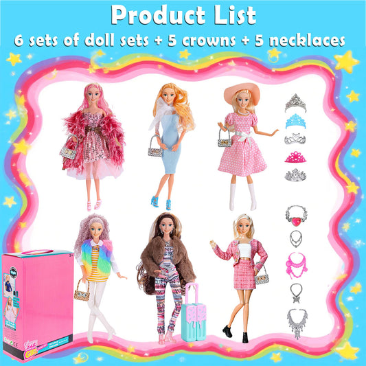 iBayda princess dolls outfits shown for mix-and-match fashion play