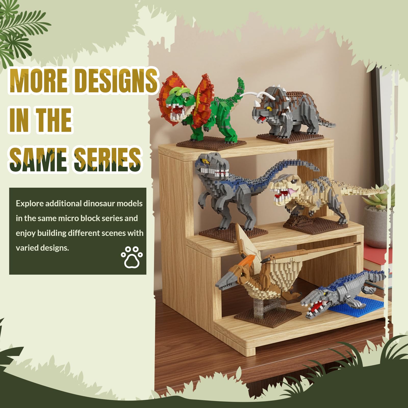 IBLOTIME display-ready dinosaur model offers a tactile, engaging build