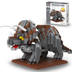IBLOTIME Triceratops dinosaur model with 860 micro blocks for display